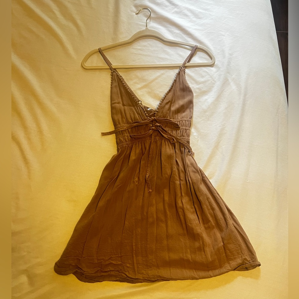 Target wild fable mini dress- tan/taupe size small
